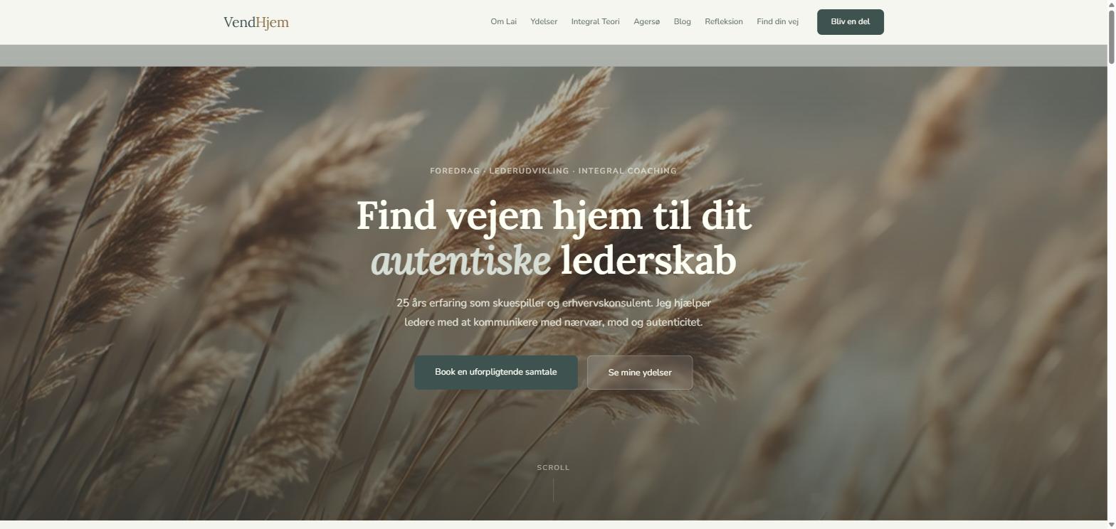 Forsiden på vendhjem.dk